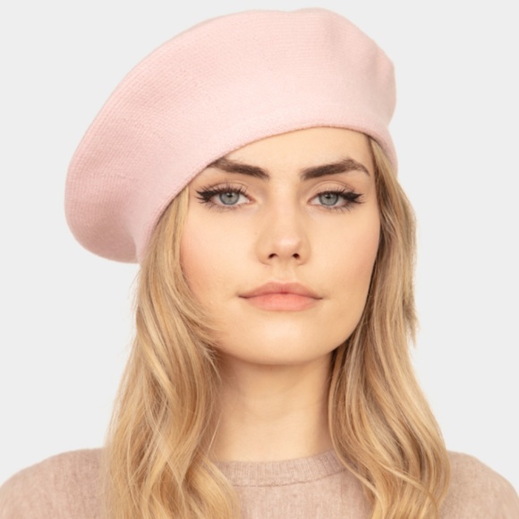 PINK BERET STRETCH HAT - Picture 2 of 2